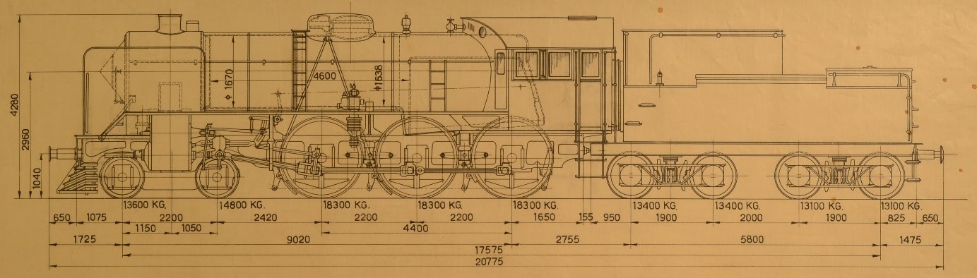 Fabriekstekening van Loc 4012