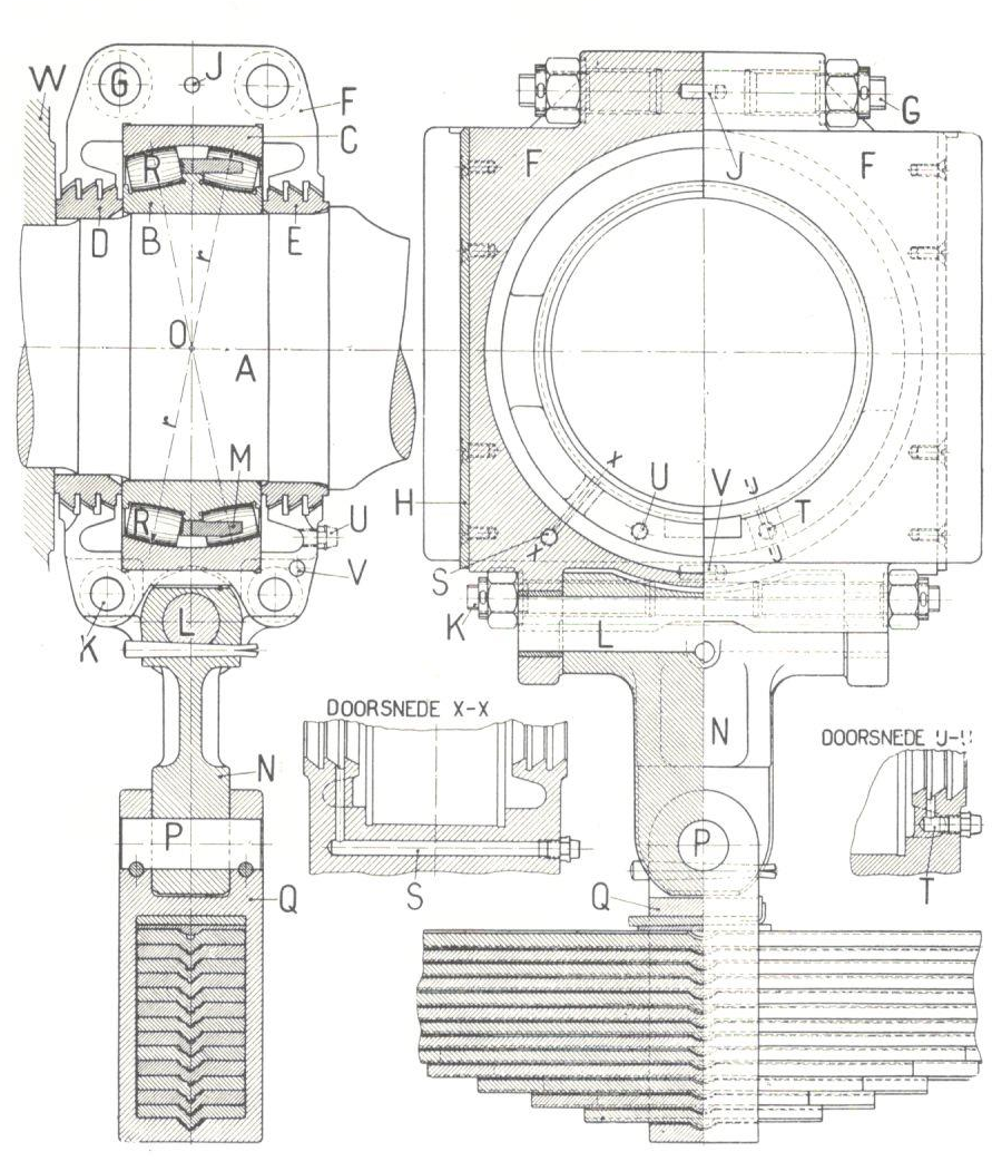 Fig. 6a. As-draagpot met S.K.F.-rollager.