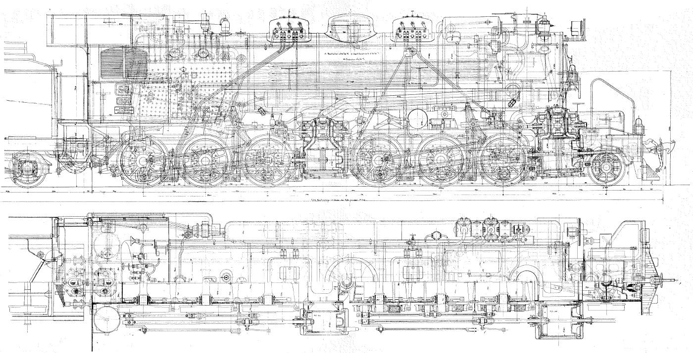 Afb. 3a. Locomotief. Samenstellingsteekening.