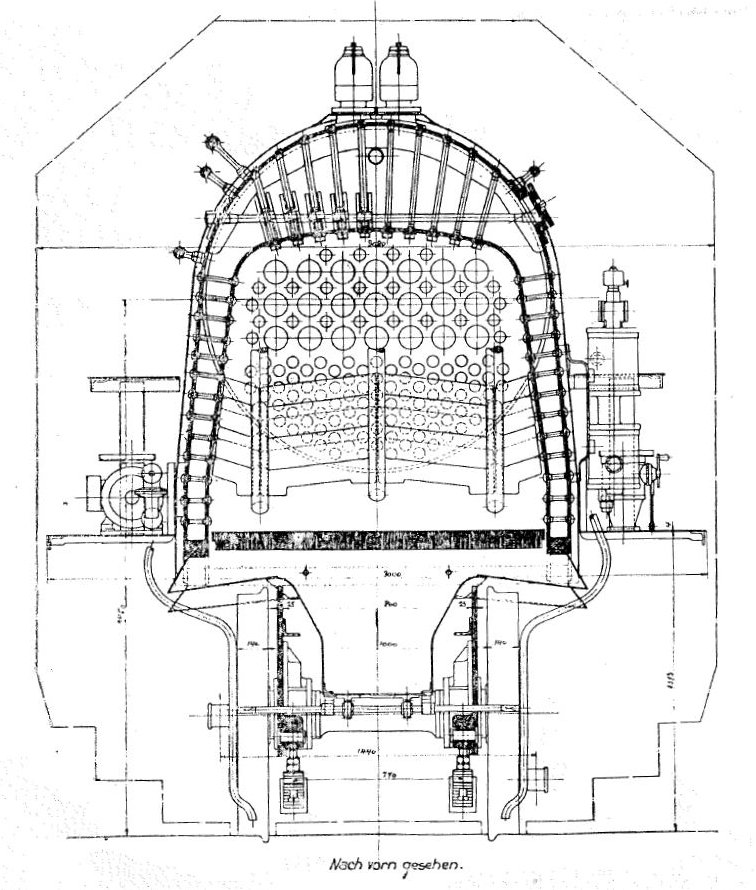 Afb. 3b. Locomotief. Dwarsdoorsnede 4.