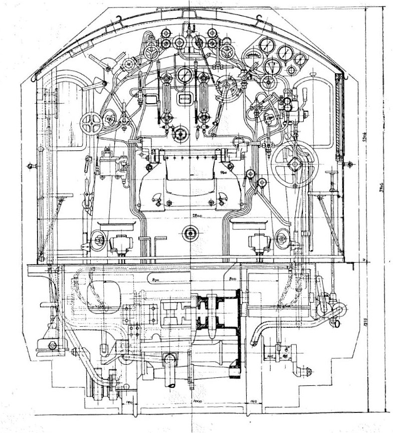 Afb. 3b. Locomotief. Dwarsdoorsnede 5.